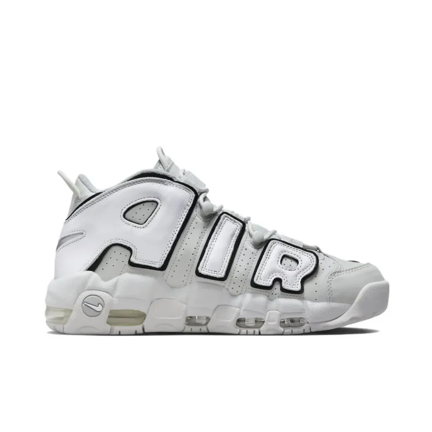 Nike Air More Uptempo Retro Mid Top Basketball Shoes Comfortable and versatile White