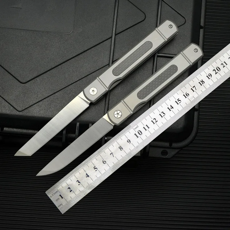 Kesiwo Commander Titamiun Alloy Folding Knife D2 Blade Flipper EDC Utility Outdoor Survival Hunting Camping Kitchen Knife