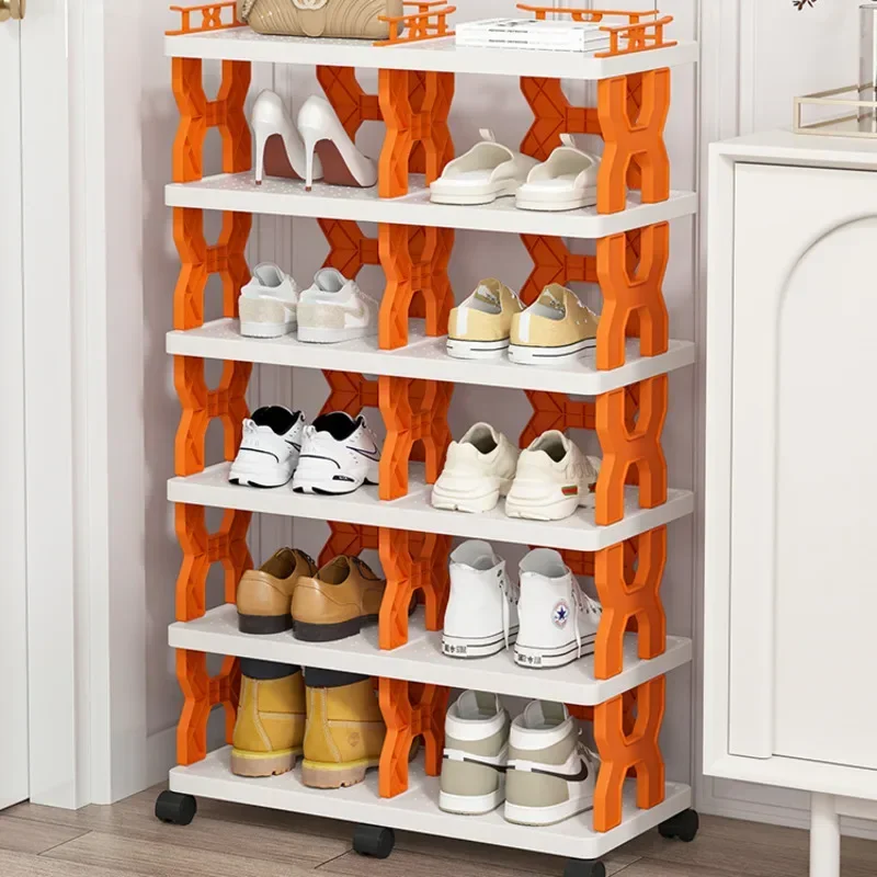 

Modern Light Shoe Rack Space-Saving Storage Cabinet Ideal for Dormitory or Rental House Compact Footwear Organizer Slim