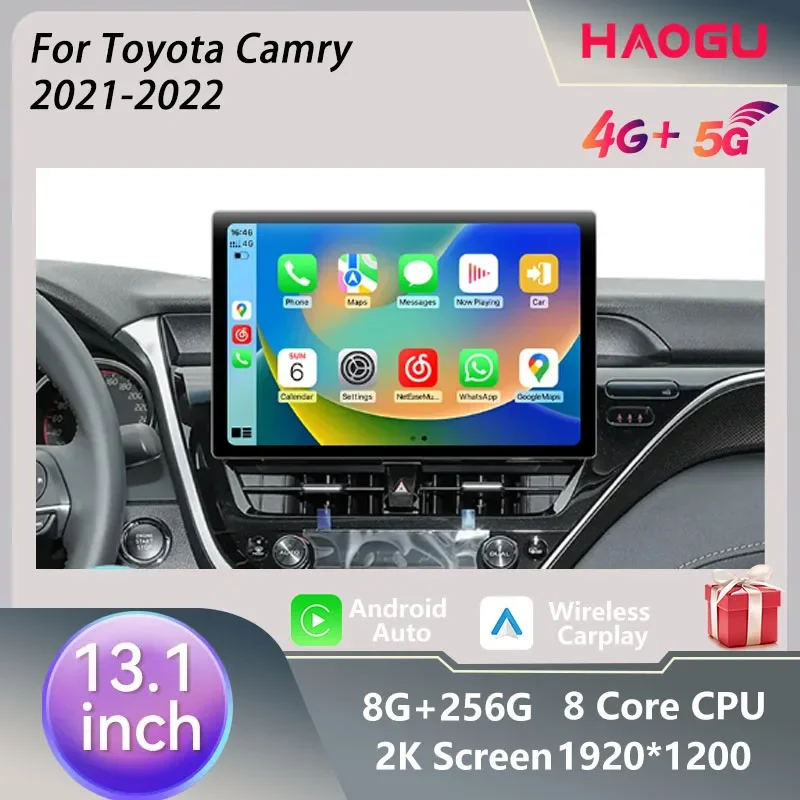 

HAOGU 13.1 inch For Toyota Camry 2021-2022 Car Radio Multimedia Player GPS Navigation 2 Din Carplay Head Unit With Screen