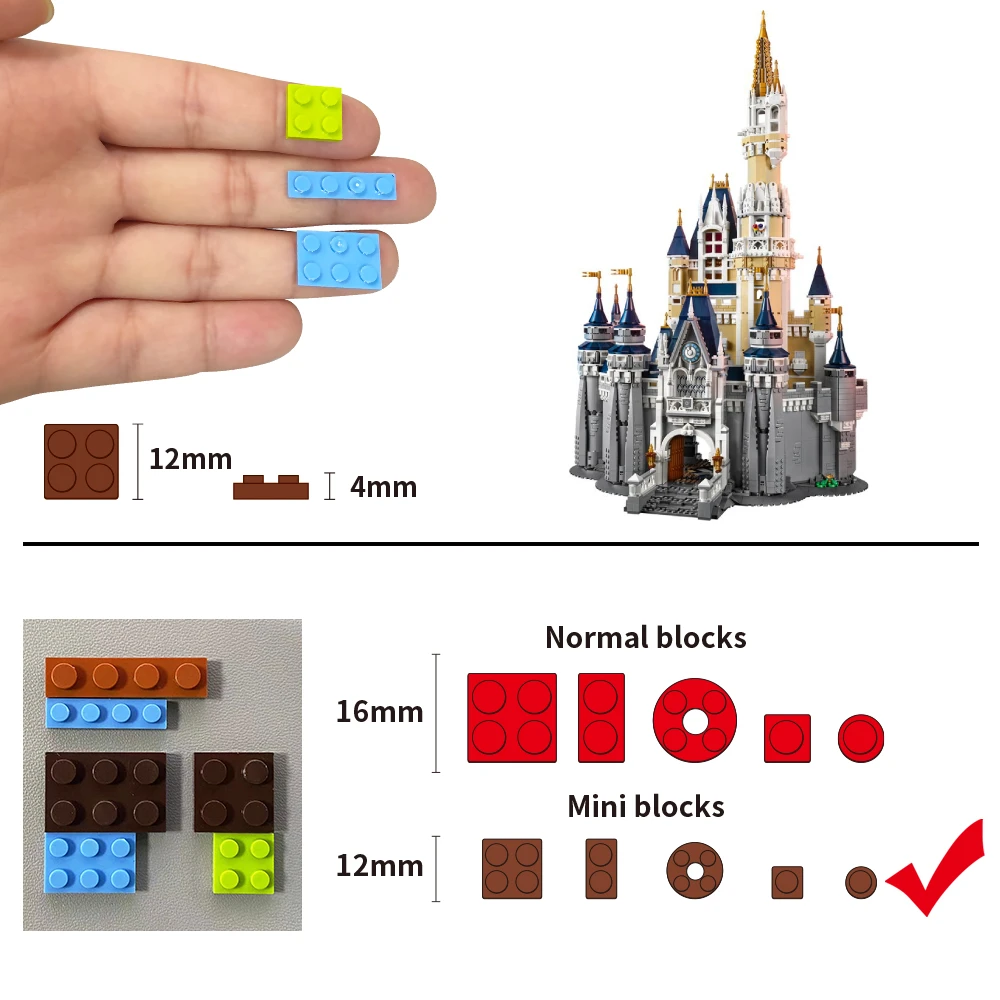 MOC PCS Princess Castle Modular 163012 Building Blocks Sets，Bricks Kids Toy Christmas Gifts,Not Compatible with Legoed Particles