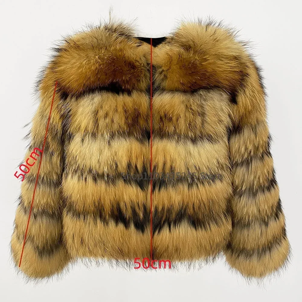 2025 Real Fox Fur Coat Winter Jacket Women Natural Fox Fur Raccoon Outerwear O-neck Thick Warm Luxury Female Plus Size