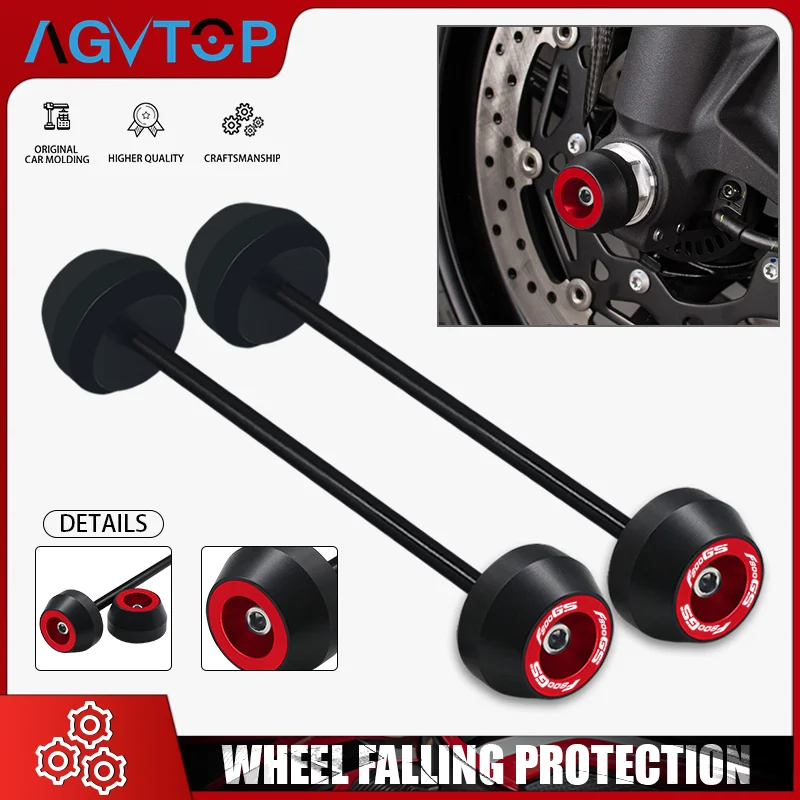 For F700GS 2017-2026 F800GS 2017-2026 Motorcycle Front & Rear Wheel Fork Axle Sliders Crash f700gs f800gs Wheel Protector Pad