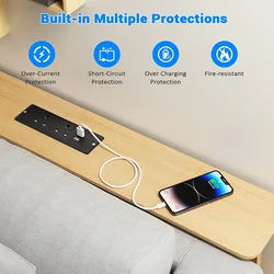 UK Embedded Table Hidden Sockets 2 Outlets 13A 2500W AC110~260V with 2 USB 5v 2.1A Electrical Desktop Office Furniture Socket