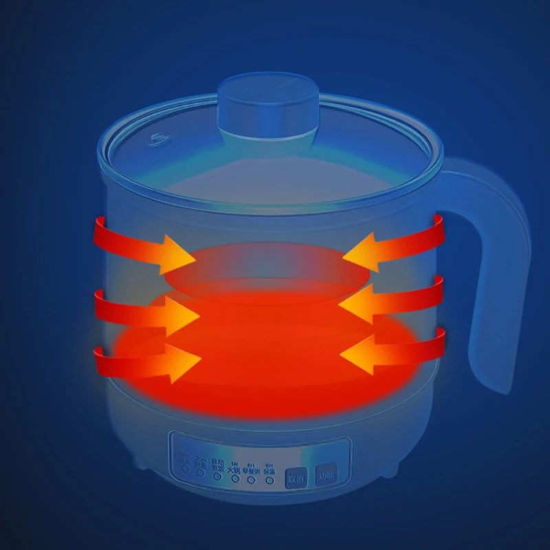 220V Mini Multifunktions Elektrische Kochen Maschine 1,7 L Einzel/Doppel Schicht Heißer Topf Intelligente Elektrische Reiskocher Nicht-stick