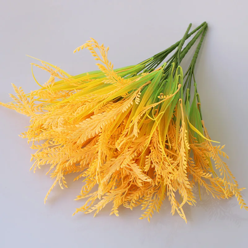 7-Branch Simulation Yellow Rice Valley Simulation Wheat Wedding Venue Decoration Props Photography Props Home Decor