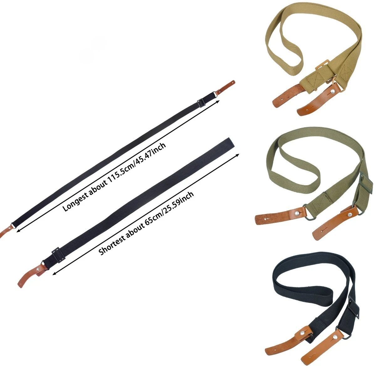 تكتيكات في الهواء الطلق AK بندقية حزام بقاء حزام قابل للتعديل الجلود نقطتين التكتيكية AK بندقية حزام بقاء حزام الصيد AR15 M4 #1