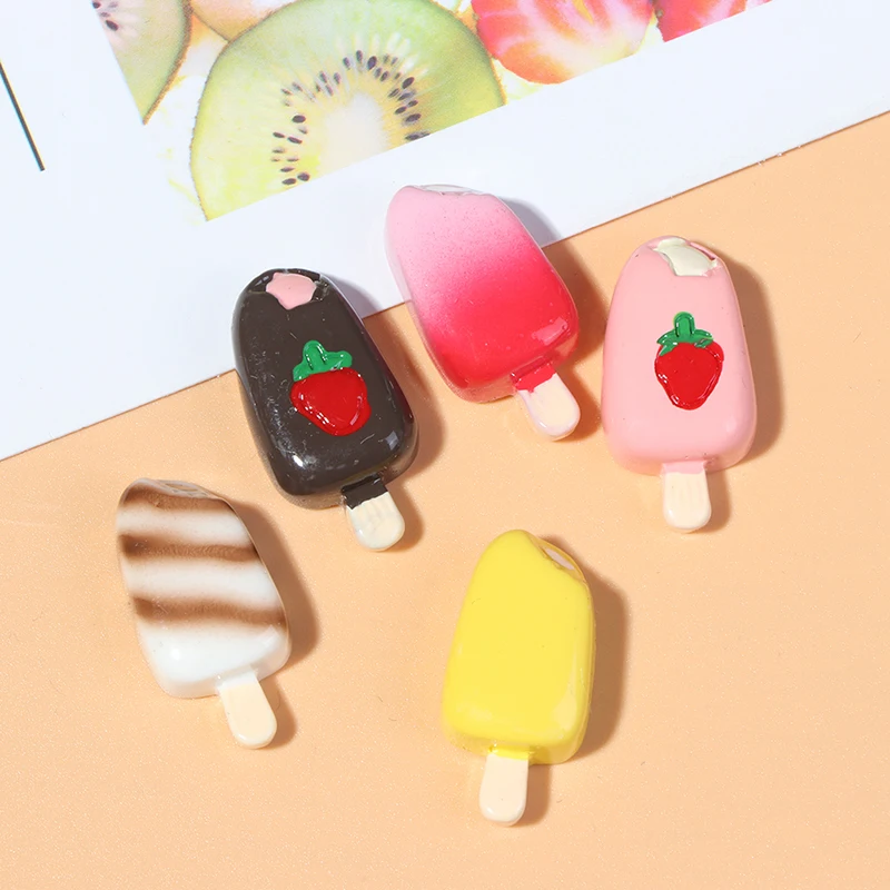 5Pcs Dollhouse Miniature 1:12 1:6 Scale Ice-cream Kitchen Food Popsicle Pretend food Dollhouse Decor for Doll Kitchen Toys
