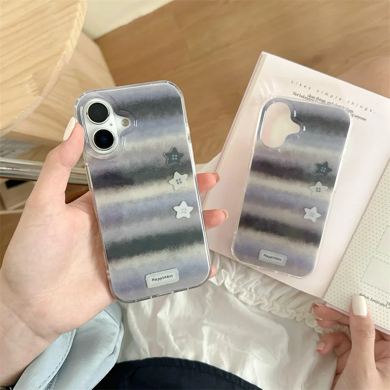 كريستال شفاف أبيض IND | طبقة مزدوجة متدرجة باللون الرمادي | أفضل هدية لصديق | آيفون 11 12 13 14 15 16 17 برو ماكس #5