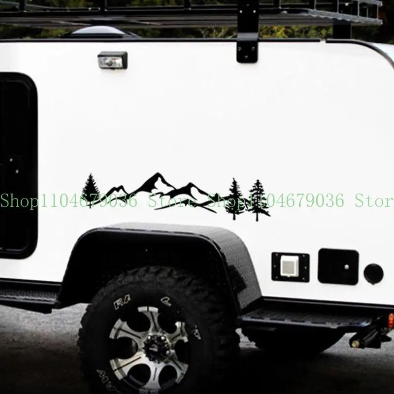 

Mountain Vinyl Sticker Reflective Decal Tree Forest Bumper Sticker Door Panel for Cars Windshield Wall Laptop Home Decor