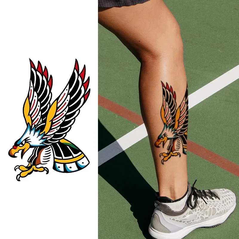 Weißkopfseeadler, wasserfestes temporäres Tattoo für Arm und Bein, langlebiges, realistisches Fake-Tattoo für Männer und Frauen