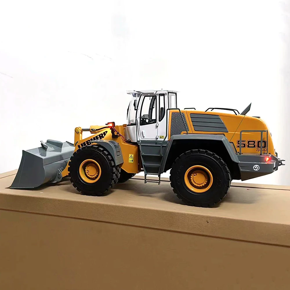 Liebherr L 580 1/14 RC Hydraulic Loader Metal Model with Light Sound System Wheel Loader Remote Control Car Model Toy