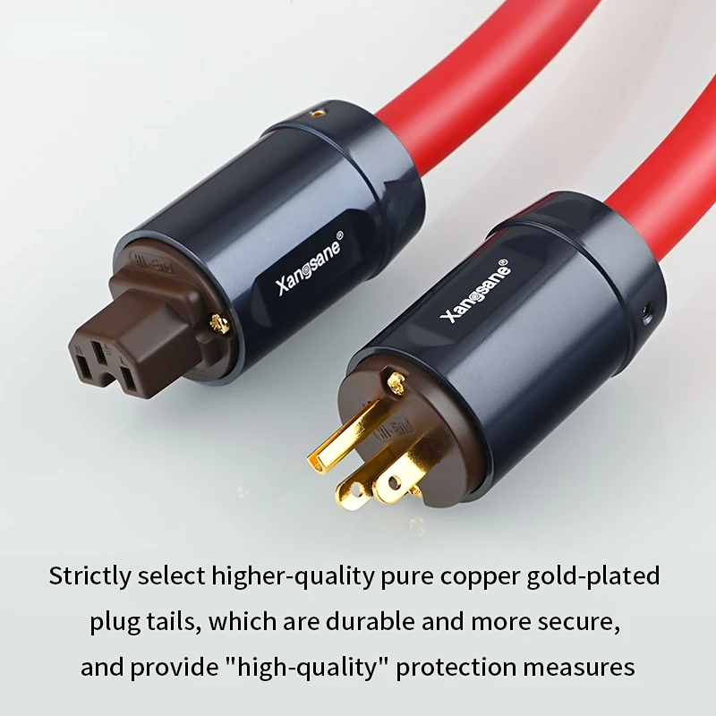 Hi-end Power Cable 4N Oxygen-Free Copper HiFi Audio Cord US & EU Plug