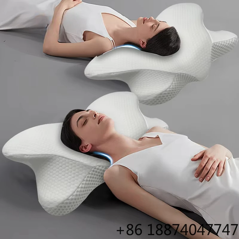 OEM Manufacturer New Design Special Anit-snoring Butterfly Shape Height Adjustable Sleeping Memory Foam Pillow