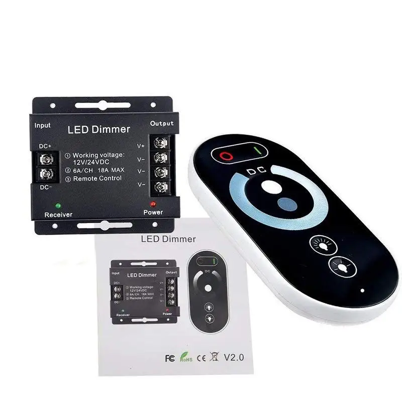 Monochrome LED Strip Light Touch Controller 6 Key Dimmer Wide Compatibility for Outdoor String Light Control 1 Set