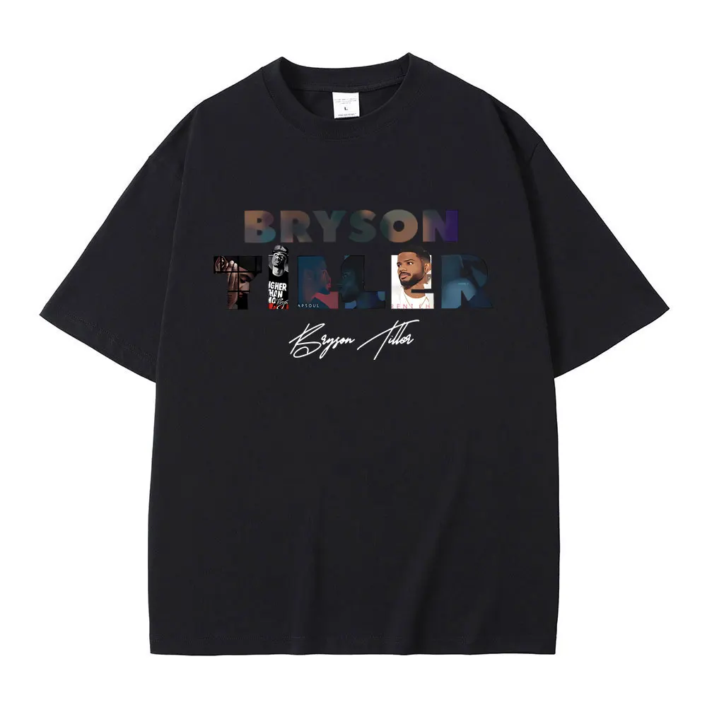 

Rapper Bryson Tiller Music Album Cover Graphic T Shirts Male Vintage Streetwear Men Women Hip Hop Oversized Pure Cotton T-shirts