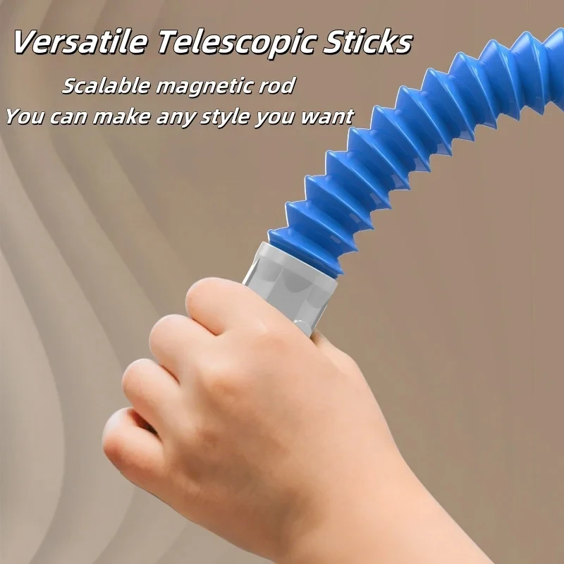 مجموعة البناء المغناطيسي للأطفال قبضة ناعمة متعددة الاستخدامات وقابلة للتطوير كتل قضيب مغناطيسي التعليم المبكر لغز لعبة حسية للجذعية