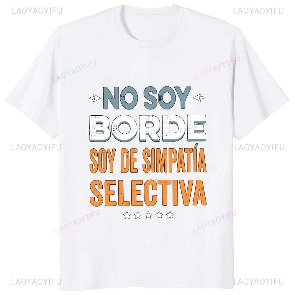 Camiseta informal con estampado en español, ropa de calle holgada, Hipster, Hip Hop