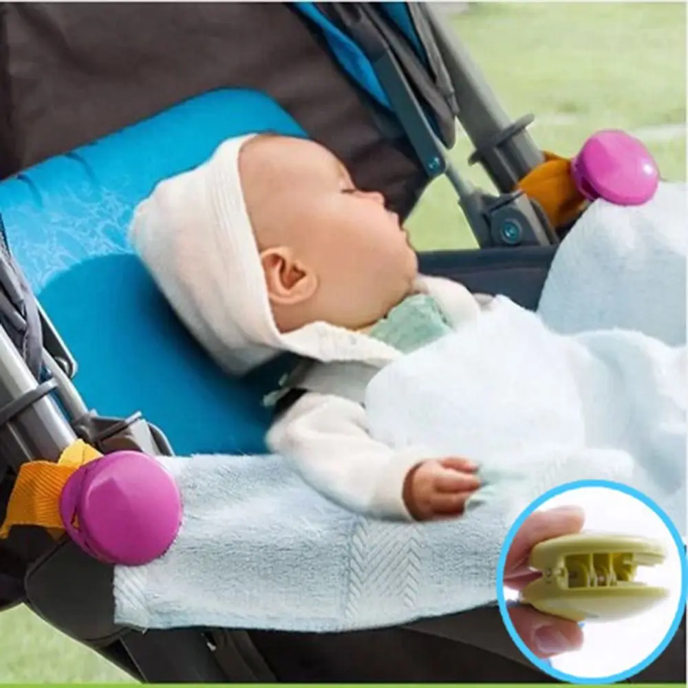 1Pair Polyester Clamps Safety Kids Trolley Tool Anti-slip Pushchair Stroller Blanket Clip