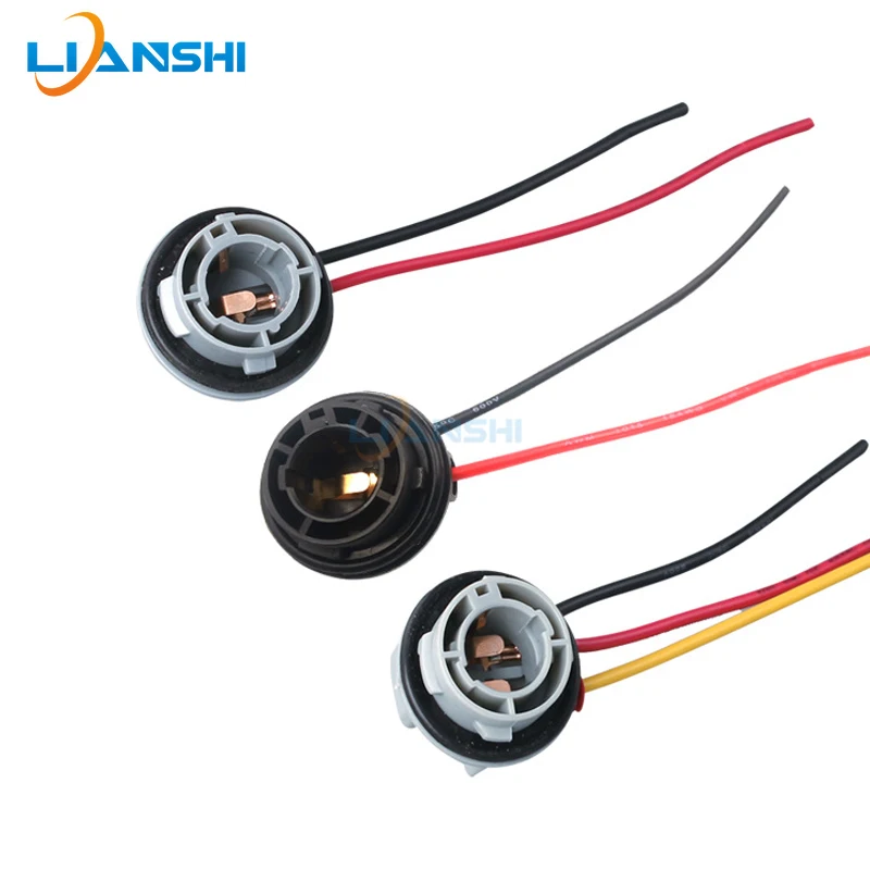 2 Pin BA15S 1156 1157 LED Socket Wire Harness Connector For Car Turn Signal Brake Light Pigtail Adapter Kit 12V Universal Socket
