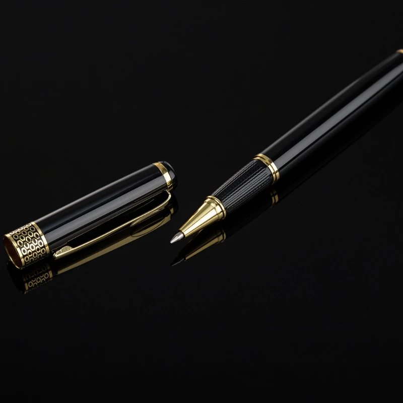 ปากกาลายเซ็นโรลเลอร์บอลโลหะหรูหราสำหรับโรงเรียนการประดิษฐ์ตัวอักษรการเขียนธุรกิจ
