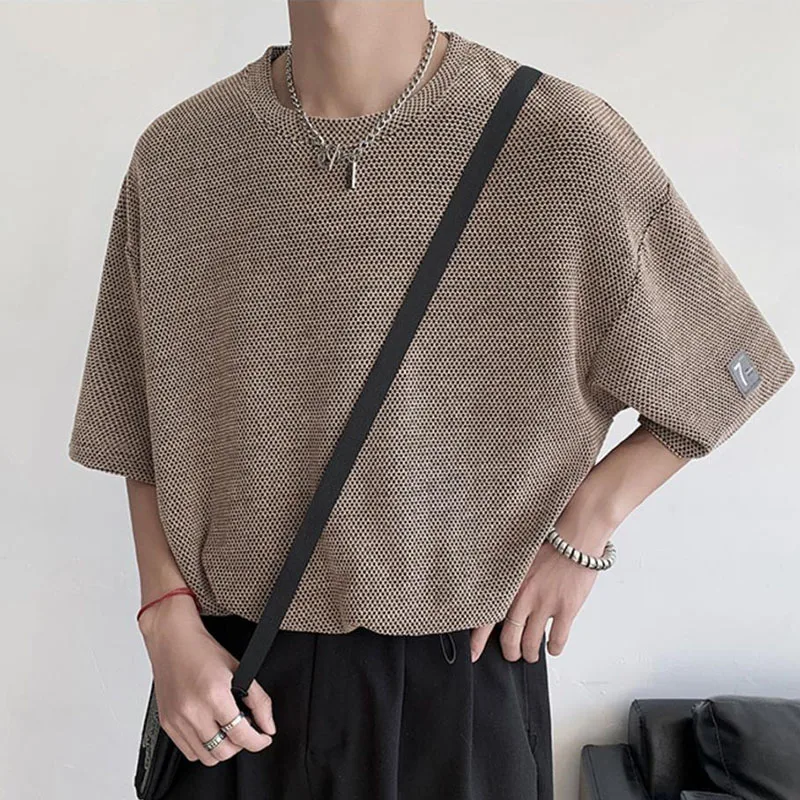 

Fashion O-Neck Solid Color Short Sleeve Casual T-Shirts Men's Clothing 2024 Summer New Oversized Korean Tops All-match Tee Shirt