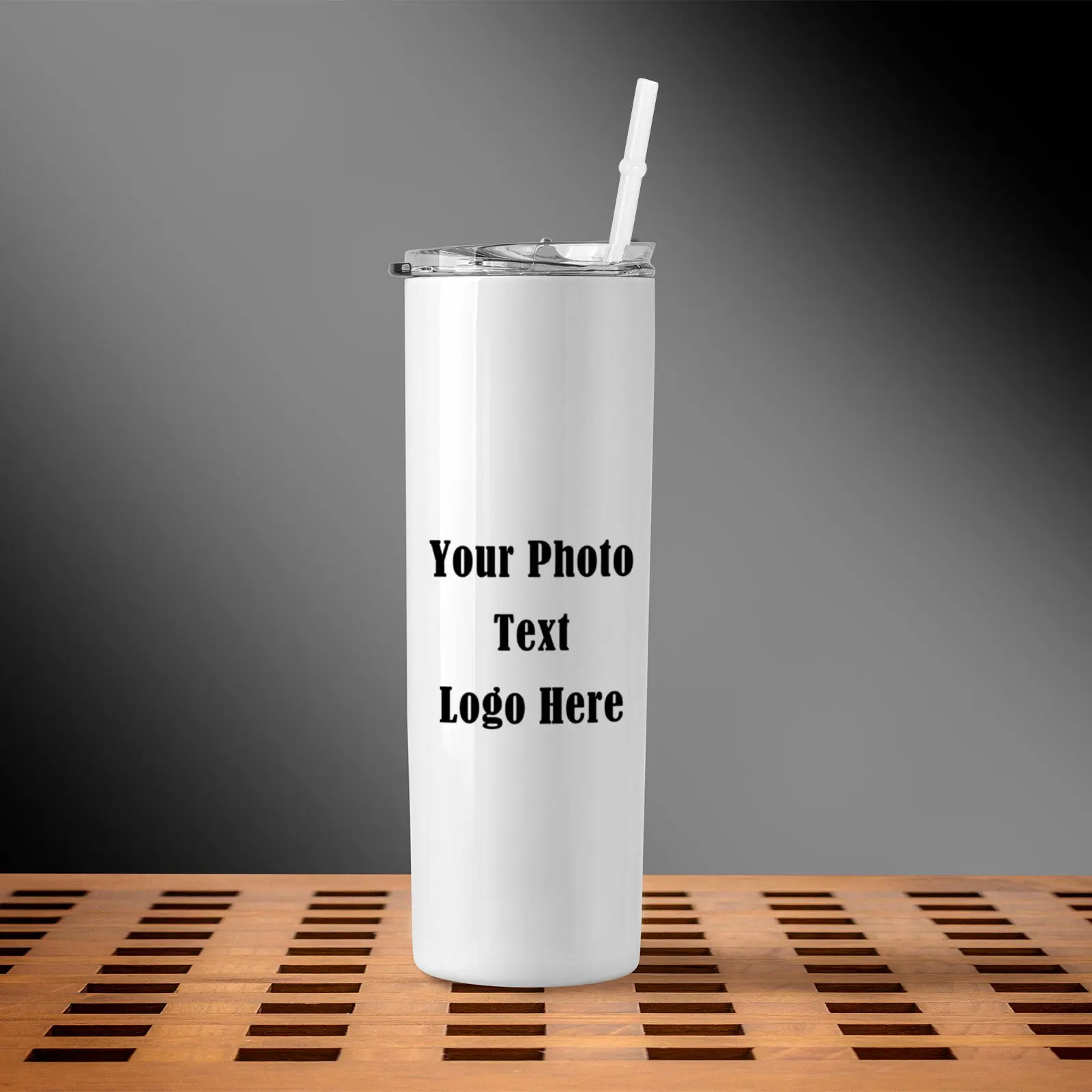 Customized 600ML 20 OZ Tumbler Thermos Photo LOGO Colorful Printing Stainless Steel Vacuum Coffee Juice Tea Milk Summer Gift