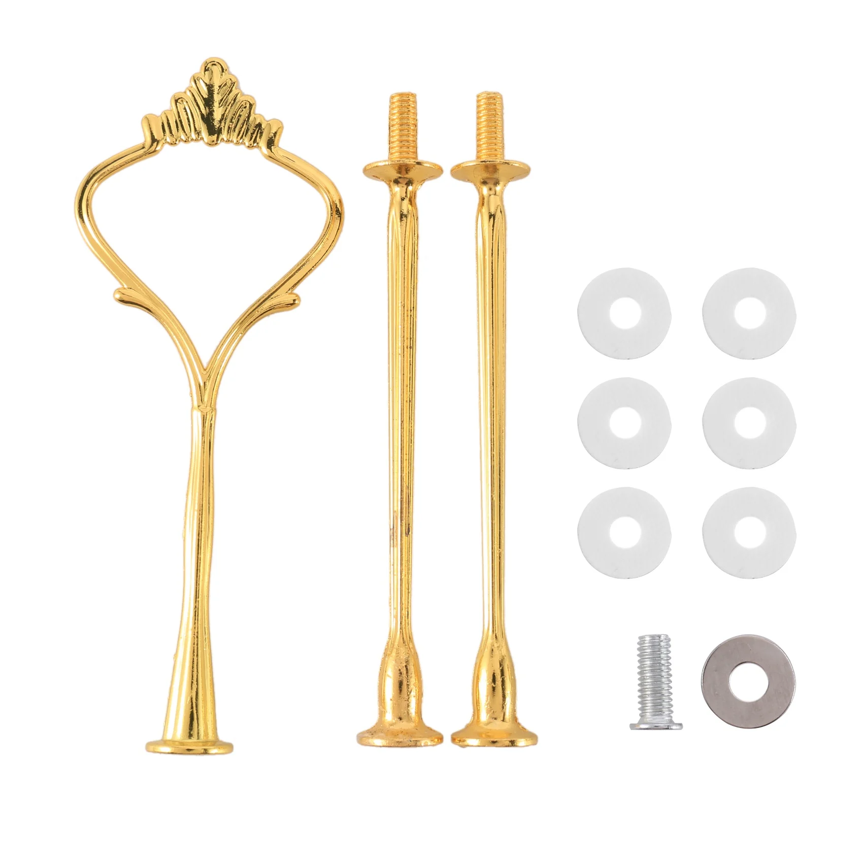 6 Set Tray Hardware for Cake Stand 3 Tier Cake Stand Fitting Hardware Holder for Wedding and Party Serving Tray(Gold)