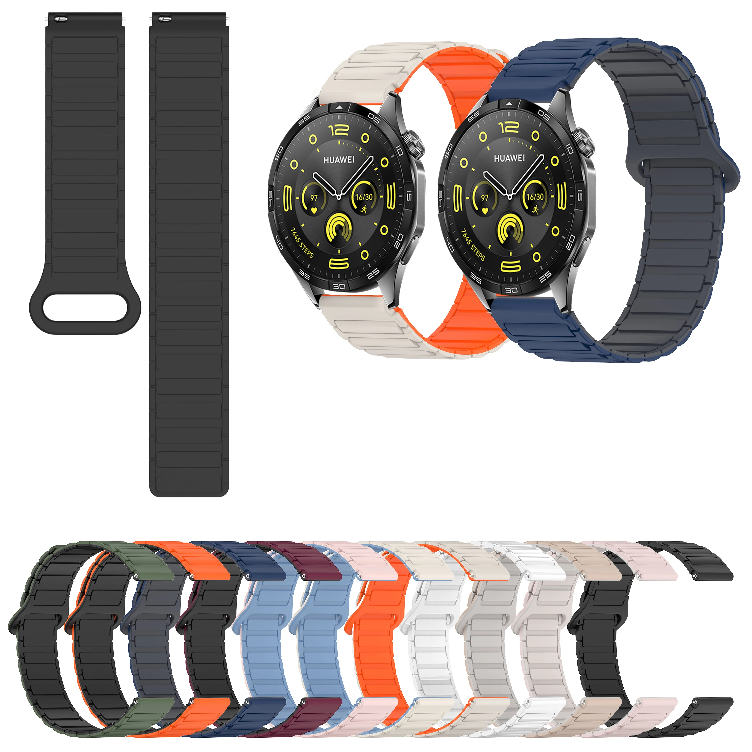 Magnetic Silicone Strap For Huawei Watch GT5 GT3 GT4 SE GT2 GT2e Watch4 Watch3 Pro GT 2 3 4 5 2e  Smart Wat