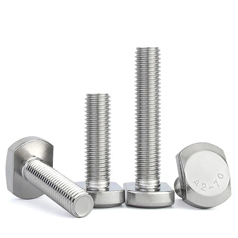 304 Stainless Steel T Shape T Hammer Head Bolt M5 M6 M8 M10 M12 Bolts for T-Slot GB37 Rectangle Machine Screws Chute T-bolt