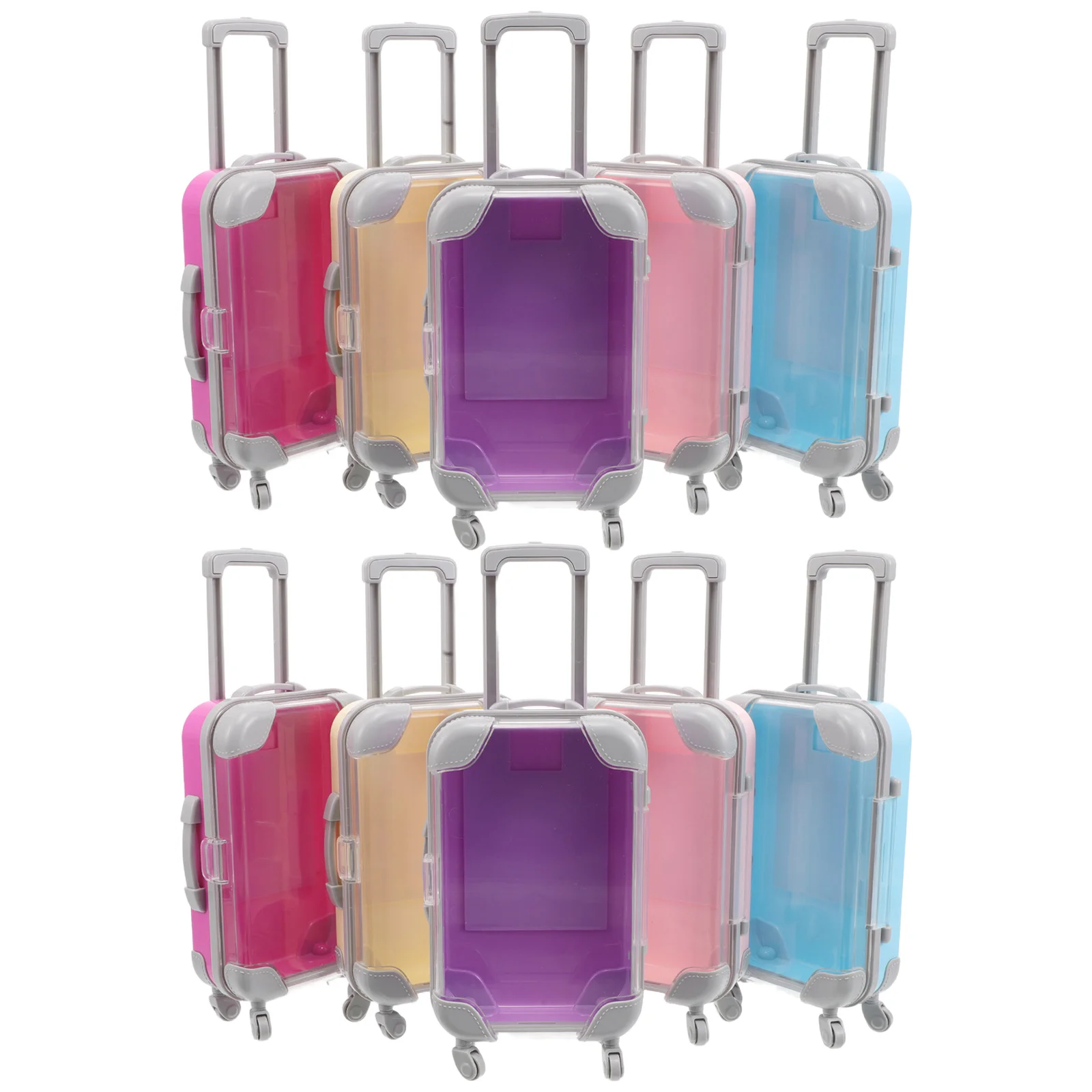 

10Pcs Mini Transparent Suitcase Party Favor Boxes Small Luggage Shaped Candy Containers Travel Wedding Shower Gift Box