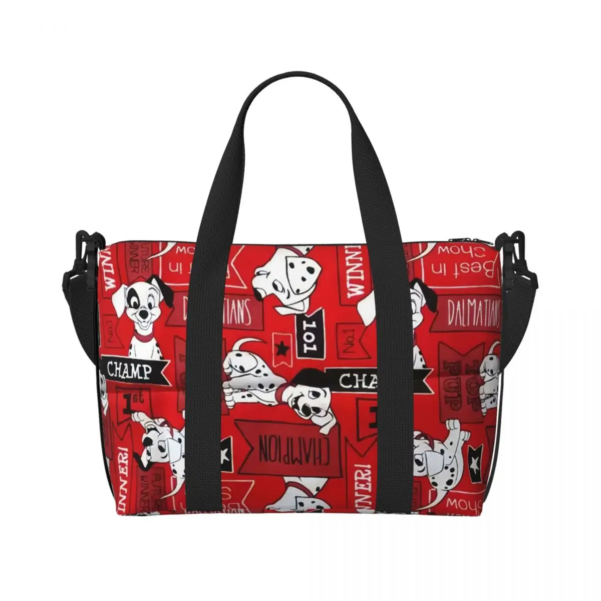

Custom Animated One Hundred And One 101 Dalmatians Tote Bag Women Large Capacity Films Gym Beach Travel Bags