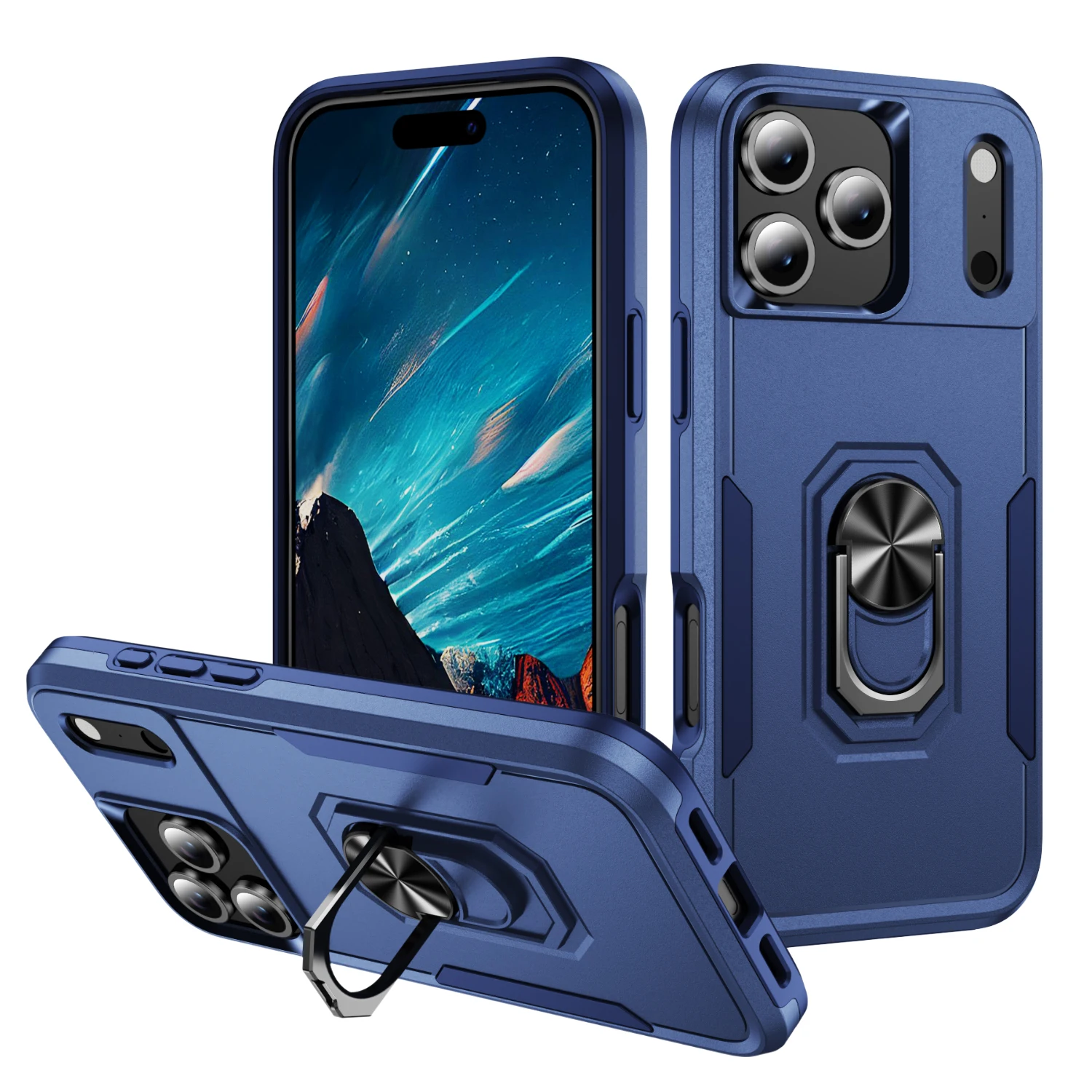 Neue Rüstung Military Grade Metall Stand Fall für IPhone 17 Air 16 15 14 13 12 11 Pro Max Plus 16e magnetische Stoßfest Abdeckung Coque