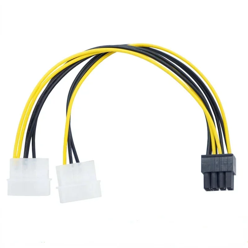 Tinned Pure Copper Double Large 4Pin To 8pin Power Cord Double Large 4P To 8p Line Graphics Card Power Cord 22cm
