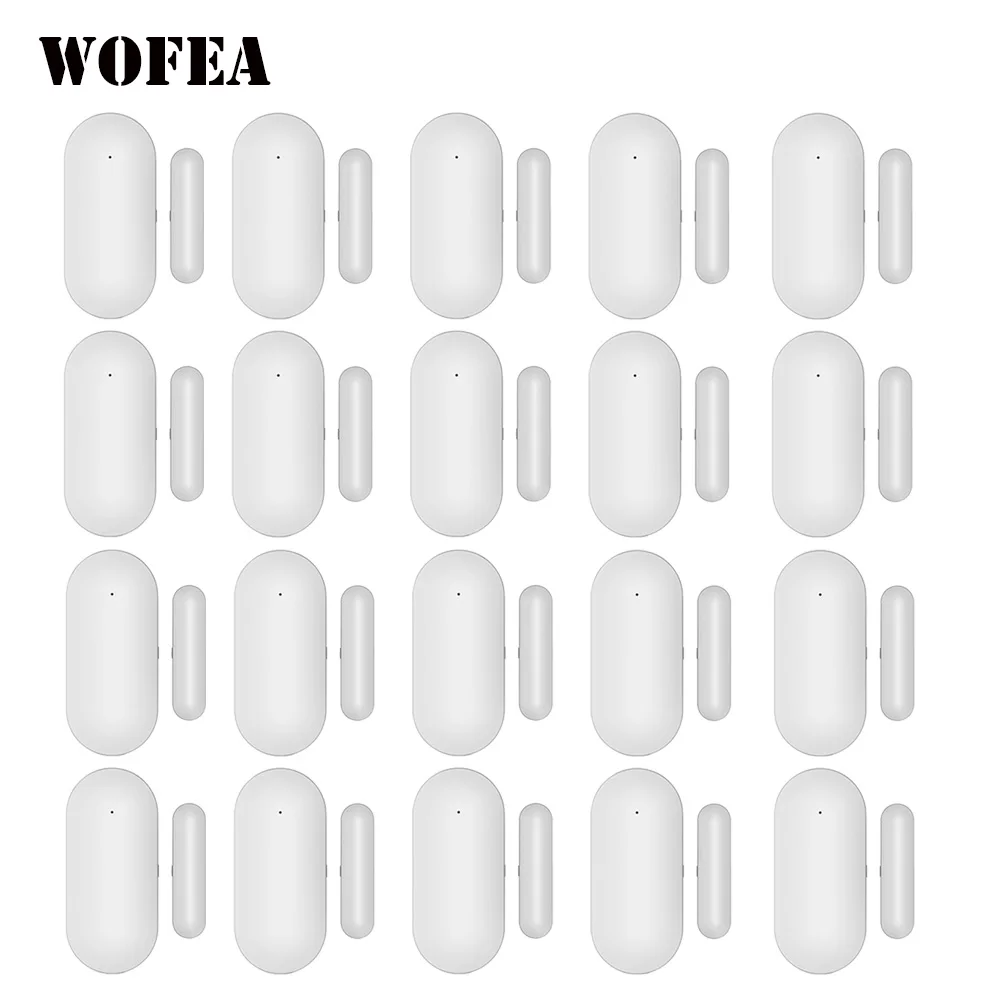 Wofea-sensor inalámbrico para ventana y puerta, 3V, batería 1527, no incluida, alarma GSM para el hogar, wifi, 20 unidades por lote