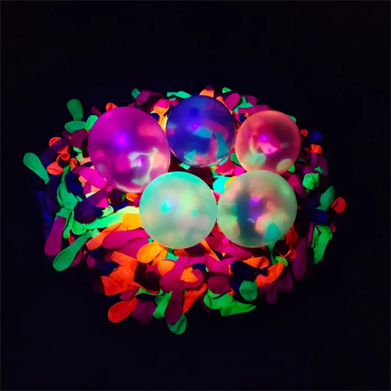 200Pcs Mini Fluorescent Latex Balloon Happy Shooting Dart Balloon Birthday Wedding Decoration Articles