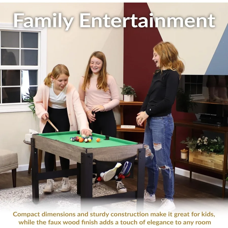 طاولة ألعاب متعددة 5 في 1 من Sunnydaze لطاولة ألعاب كومبو مع بلياردو بوش هوكي فووسبالل بينج بونج وكرة السلة - 45 بوصة