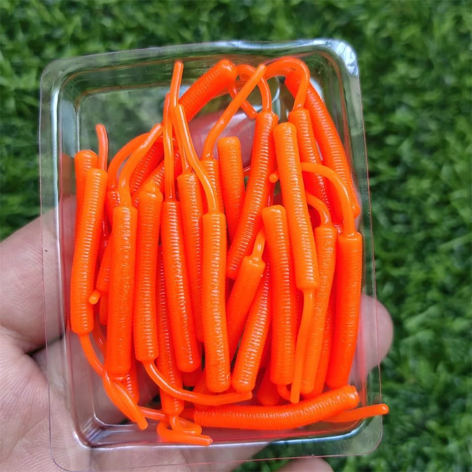 20 teile/schachtel Mini Ozean Felsen Angeln Weiche Köder 0,3g/45mm Weichen Wurm Künstliche Köder Bass Silikon köder Angeln Zubehör – Detail 10