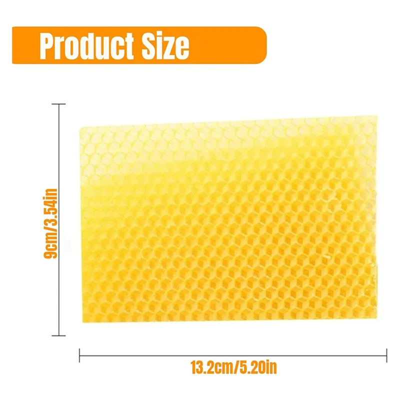 

【Space-Saving】Beeswax Sheets 60Pcs Beeswax Foundation Sheets Wax Foundation For Bee Frames Natural Honeycomb Sheets Beeswax Shee