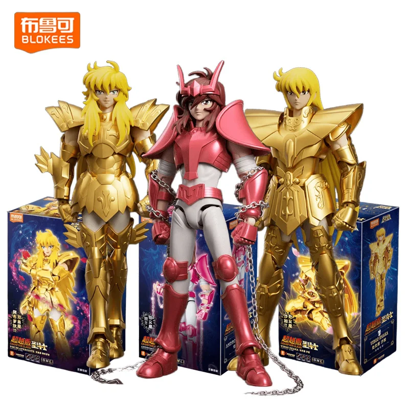In stock Blokees Saint Seiya Champion Class Andromeda Shun Virgo Shaka Pisces Aphrodite Assembled Action Figure Gold Saint Model