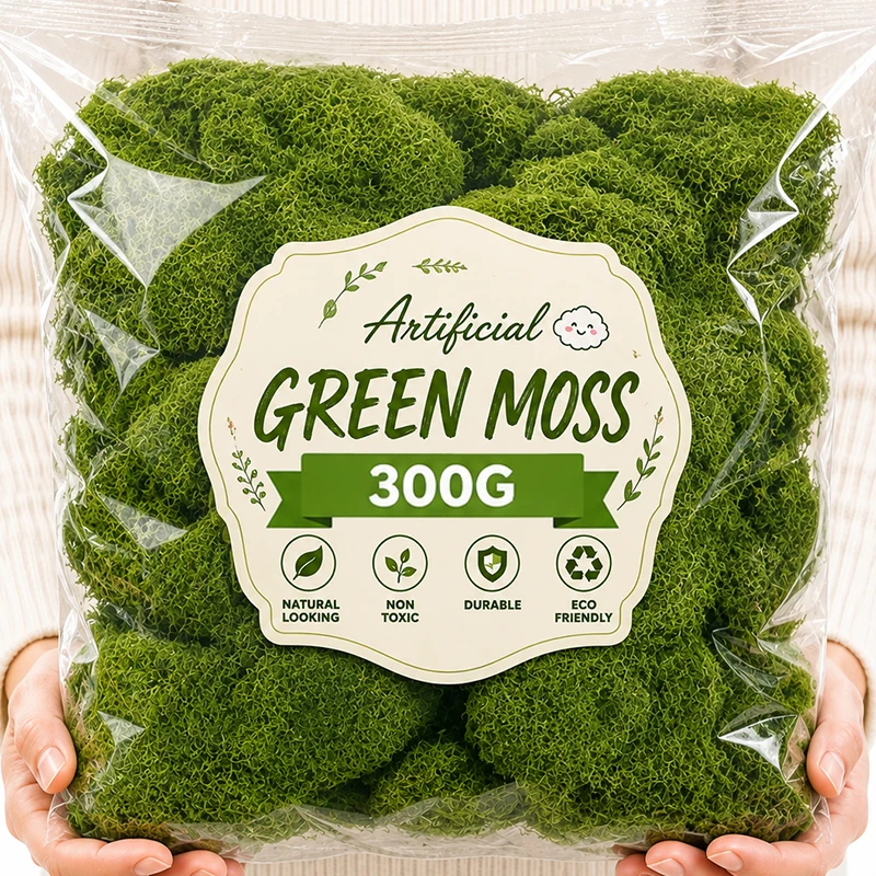 Sphagnum Moss Dry - Künstliche grüne Moospflanzen für DIY-Bastelarbeiten, künstliches