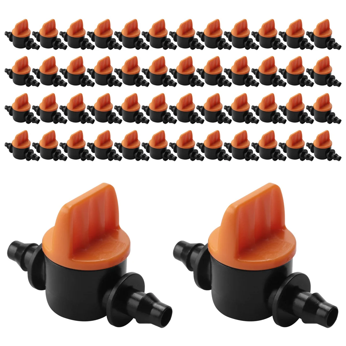 50Pcs 1/4Inch Pipe Mini Valve 4/7mm Hose Controller Barbed Adapter Agriculture Drip Irrigation Watering System Fitting