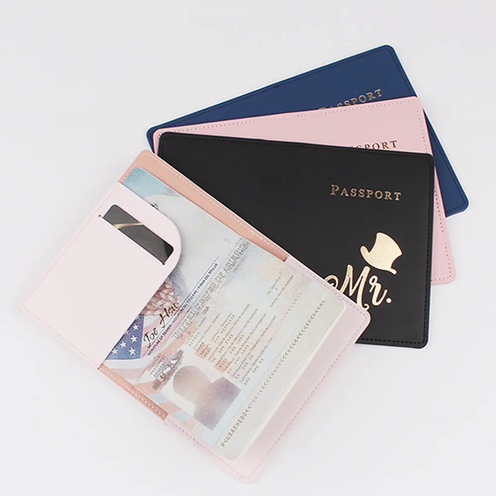 2023 Voyage Accessories Lover Couple Passport Cover Women Men Portable Bank Card Passport PU Leather Wallet Case Wedding Gift