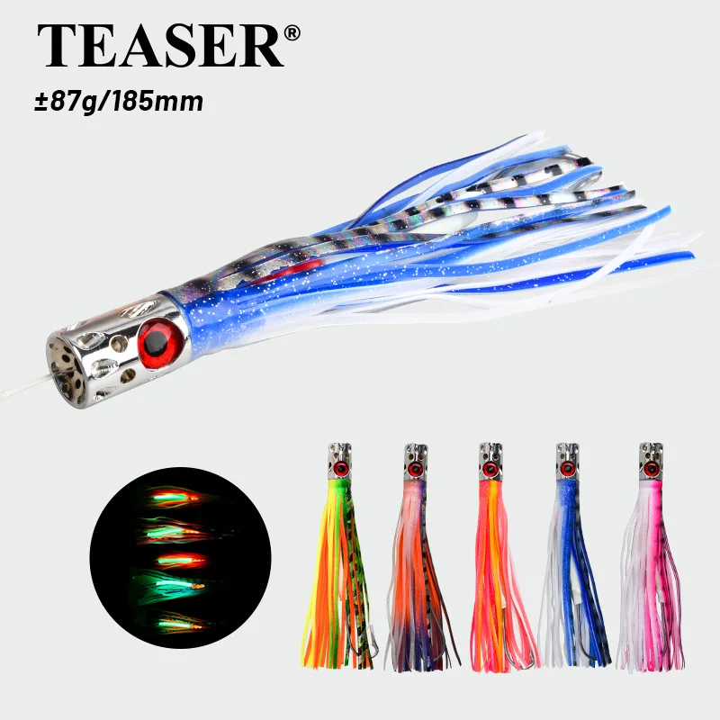 

TEASER TR010 гальваническая приманка для троллинга осьминога 87 г морская рыбалка кальмар мягкая приманка приманка для лодки искусственная приманка для рыбалки