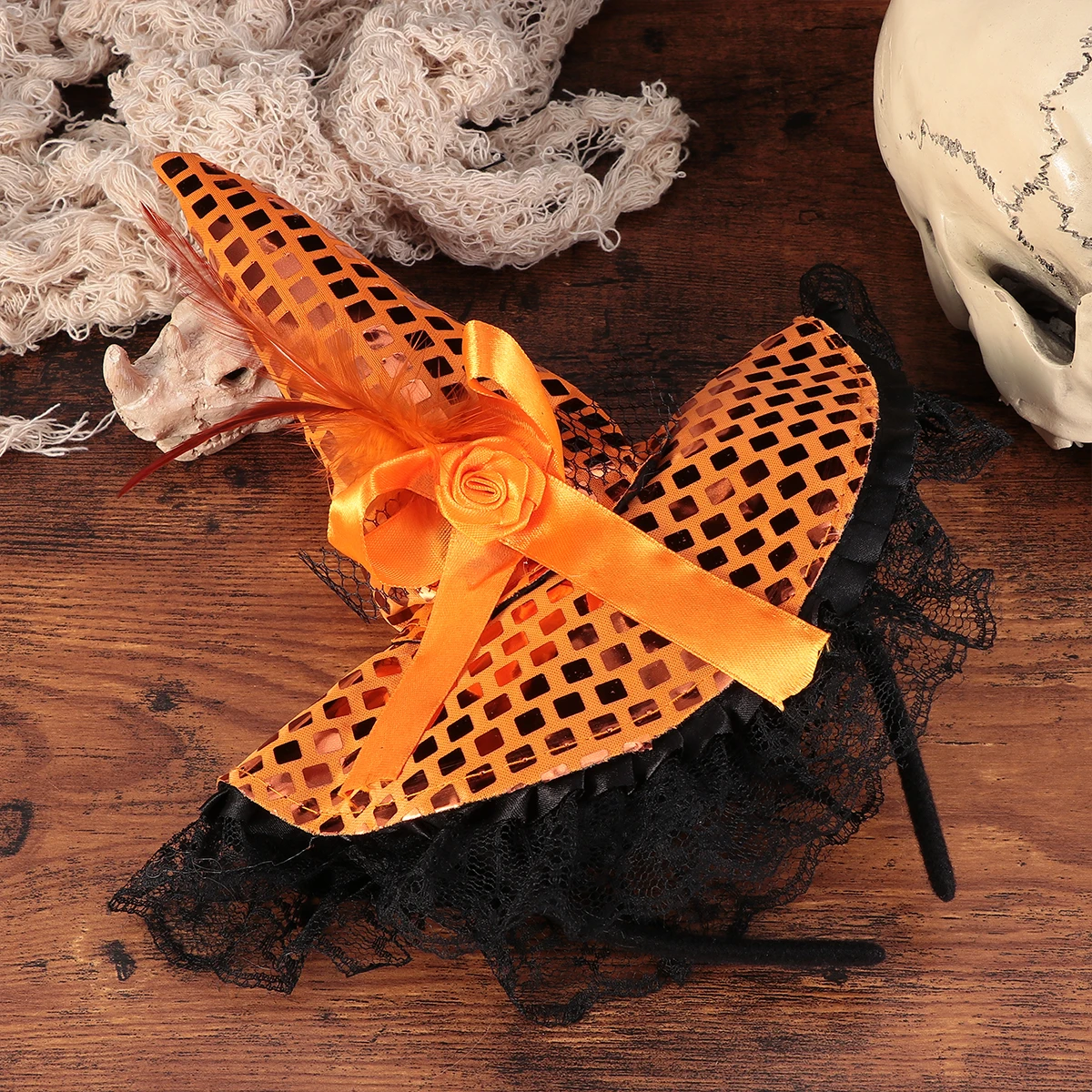 

2Pcs Witch Headb Halloween Head Wear Cosplay Cap Party Fancy Dress Drama Hat Festival Accessories Stylish Design Comfortable