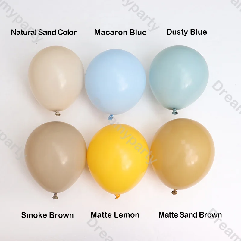 5/10/12/18inch Boho Balloon Arch Kit Retro Lemon Brown Sand Blue Balloons Kid Birthday Baby Shower Wedding Decoration Supplies