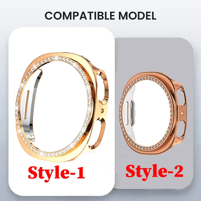 Bling Hollow Case for Samsung Galaxy Watch 8 9 44mm 40mm Diamond PC Hard Case for Galaxy 8 9 Hollow Protective Cover Accessories