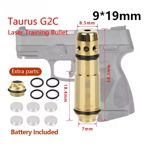 Tactical 9x19mm .380ACP .40S&amp;W .223Rem Laser Training Bullet For G43 G17 Taurus G2C Dry Fire Red Dot Laser Trainer Cartridge