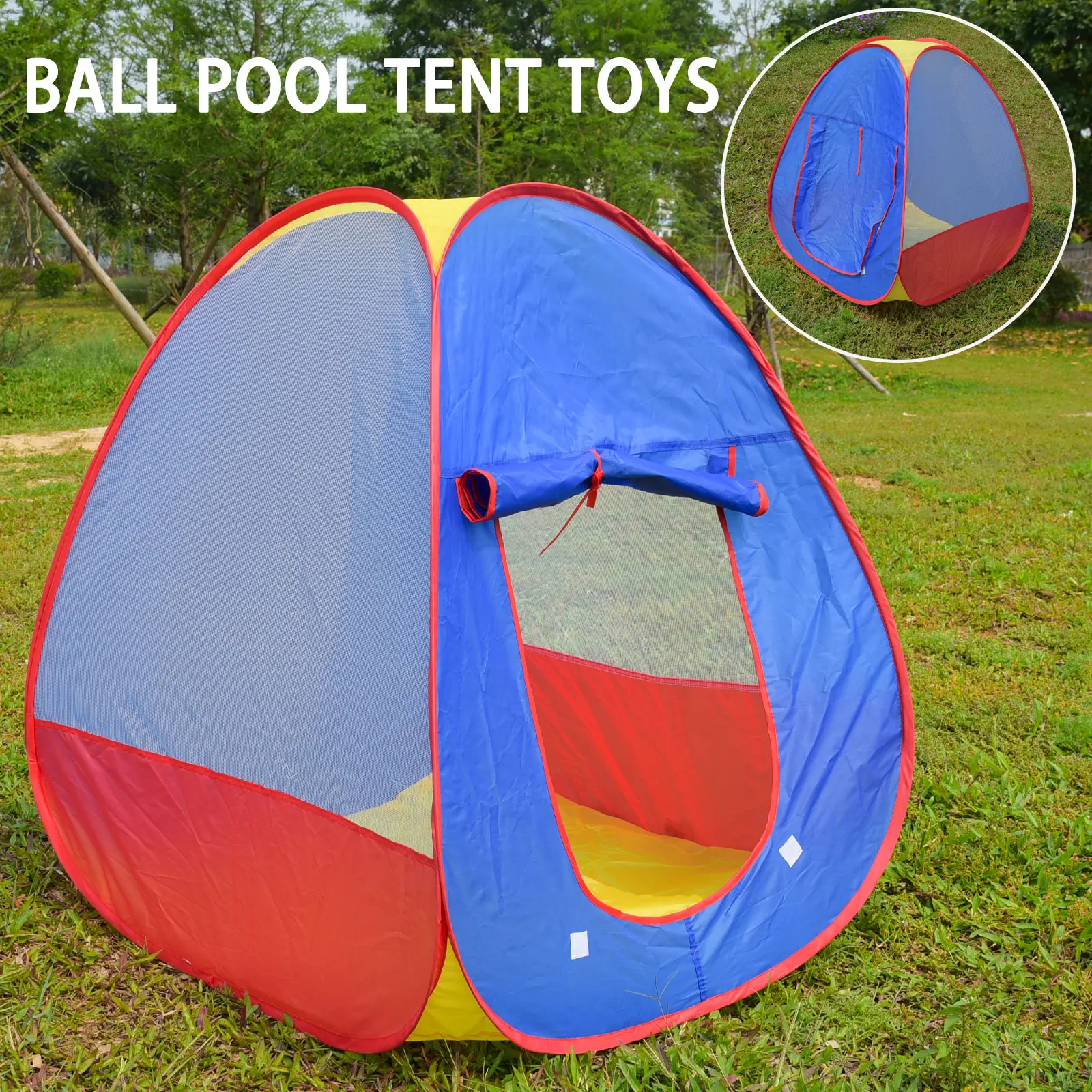 Tenda da gioco giocattolo per bambini con blocchi di colore, casa da gioco per ragazzi e ragazze, comoda casa pieghevole, piscina con palline oceaniche