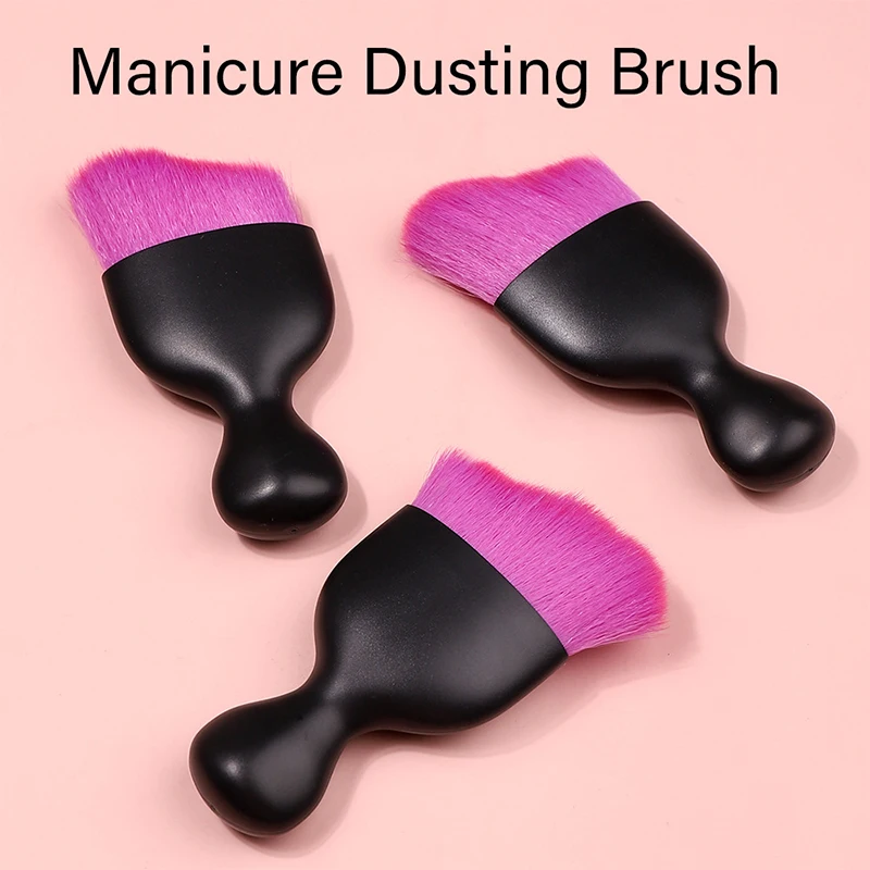 Professional Nails Art Dust Brush Brush Oval Gel Dust Cleaning Make Up Purplish Red Wavy Brush Manicure Tools